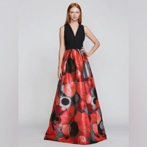Carmen Marc Valvo Sleeveless Bubble Brocade Ball Gown